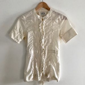 Levi’s Victorian Style Button Up Blouse. Size S